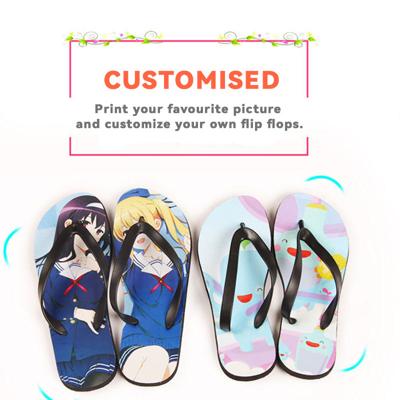 Personalized Patterned Leather Shoelace Flip Flops
