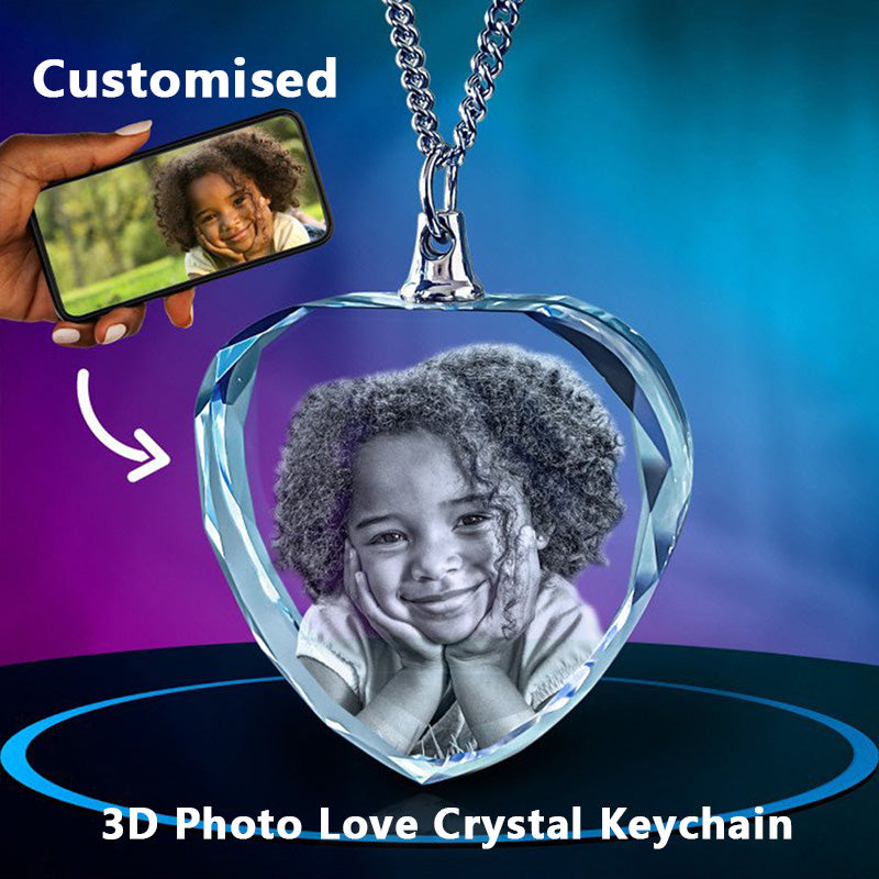 3D Heart Crystal Customized Keychain (Medium)