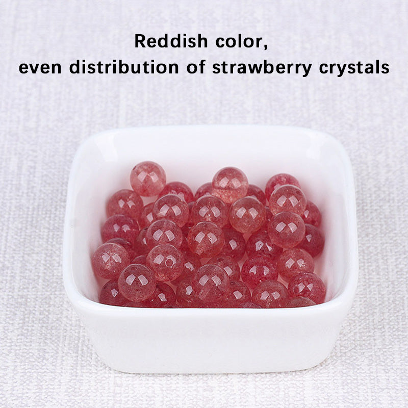 Natural Strawberry Pink Crystal Loose Beads-Reddish