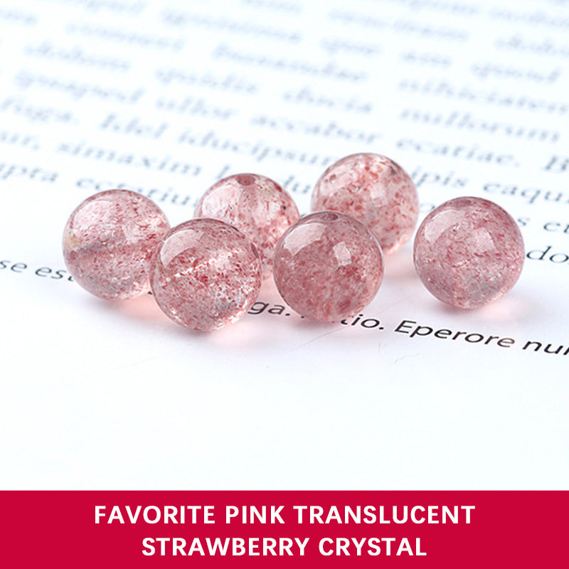 Natural Strawberry Crystal Loose Beads-Pink