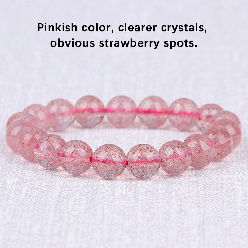 Natural Strawberry Crystal Loose Beads-Pink