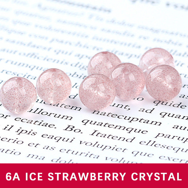 Natural Strawberry Crystal Loose Beads-Ice Pink