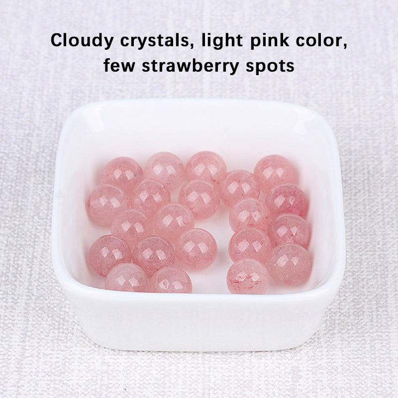 Natural Strawberry Crystal Loose Beads-Ice Pink