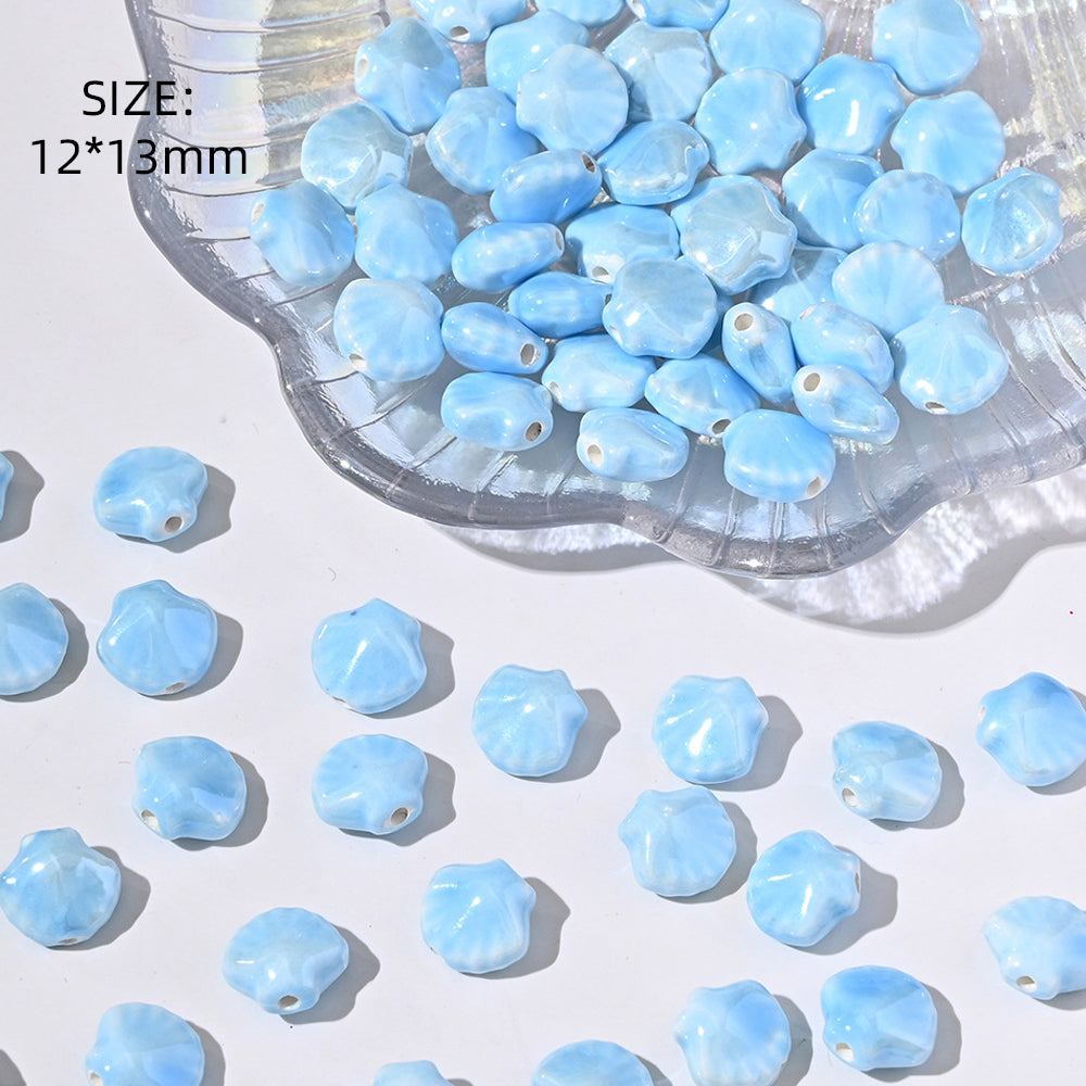 Blue Ceramic Cute Spacer Beads DIY Bracelet Accessories-10PCS