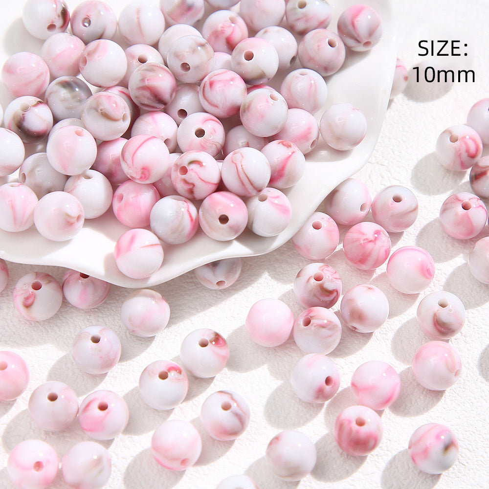 10mm Mixed Color Beads Acrylic Loose Beads-10PCS