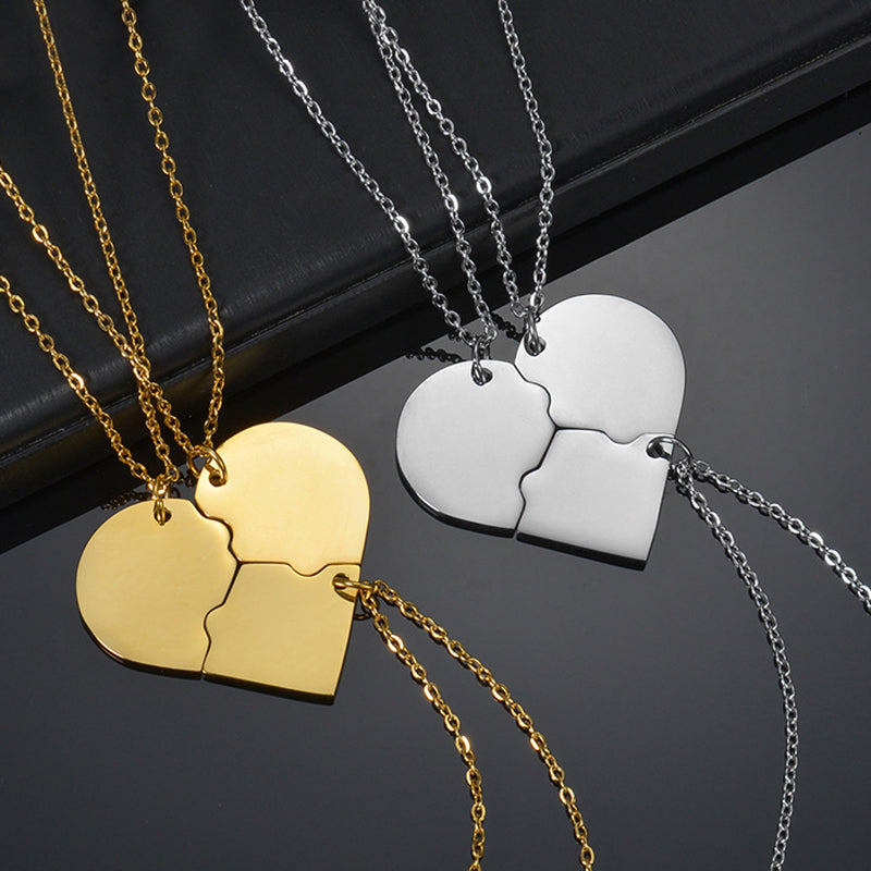 Custom Heart Shape Puzzle Necklace
