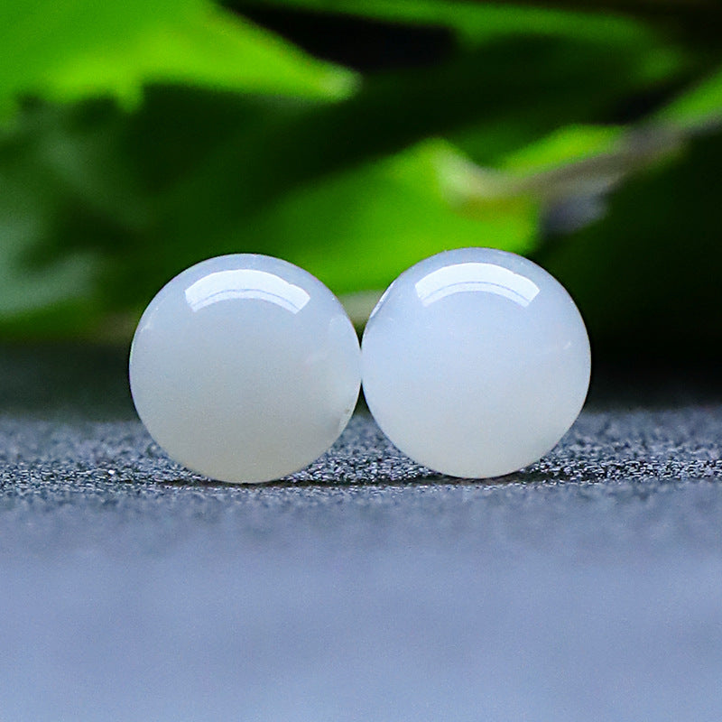 Natural White Hetian Jade Loose Beads