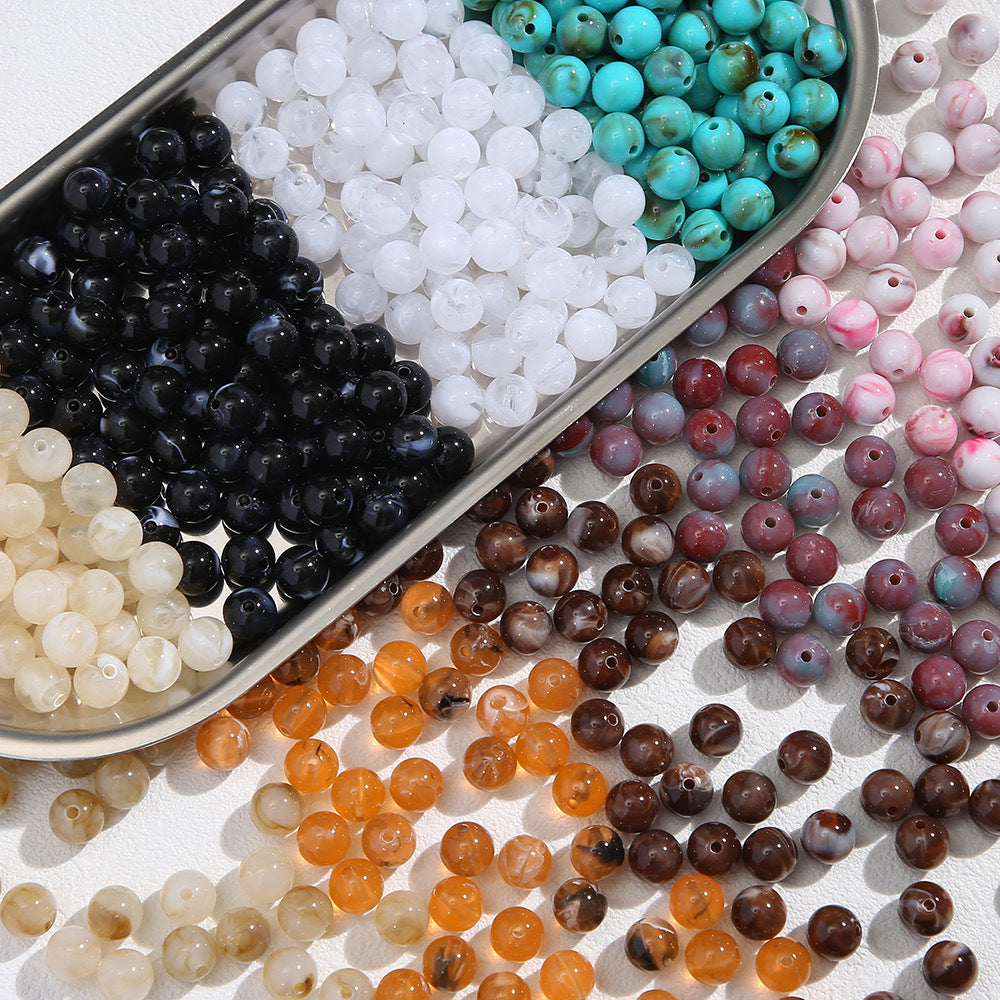 10mm Mixed Color Beads Acrylic Loose Beads-10PCS