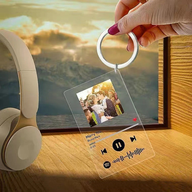 Custom Spotify Music Plaque Photo Keychain
