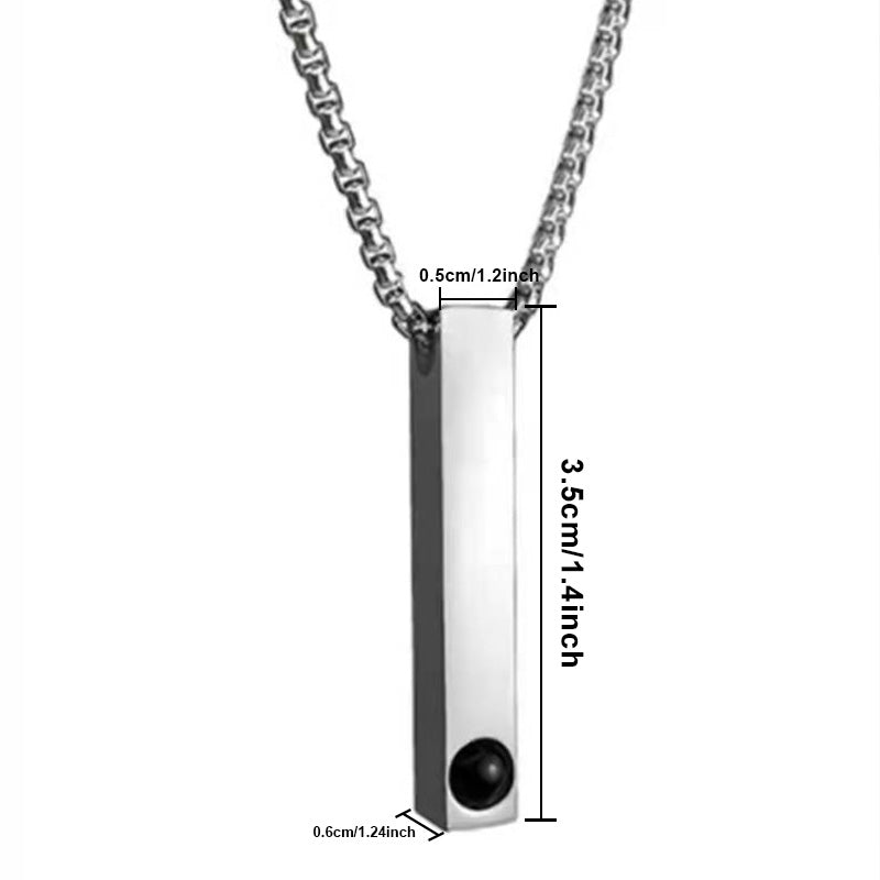 Cuboid Pendant Customized Projection Necklace