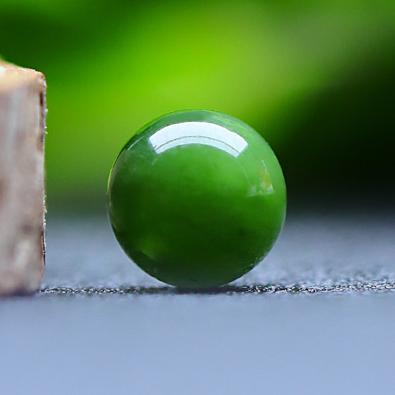 Natural Dark Green Hetian Jade Loose Beads