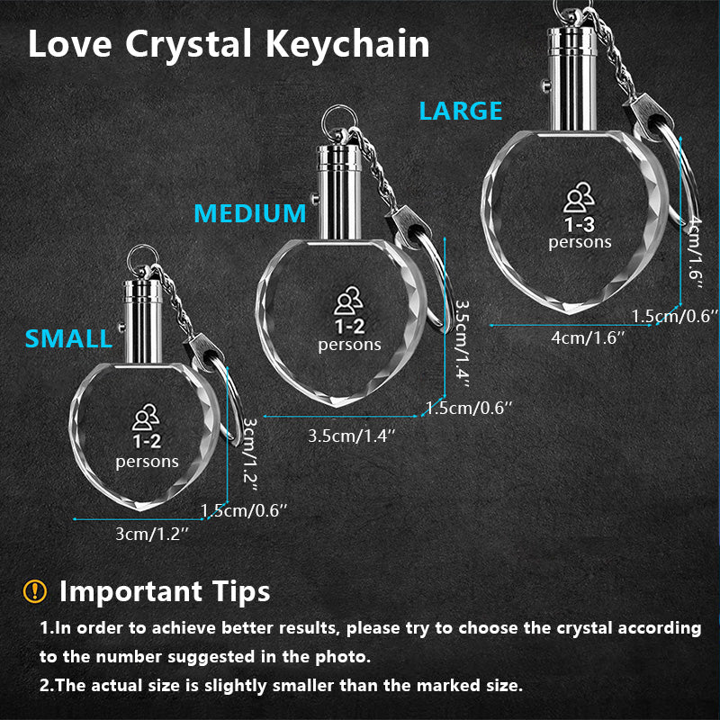 3D Heart Crystal Customized Keychain (Medium)